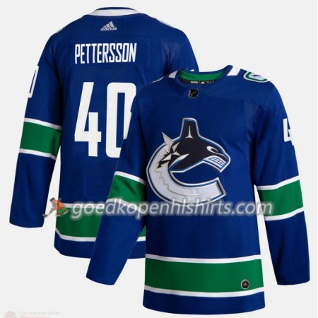 Vancouver Canucks Elias Pettersson 40 Adidas 2019-2020 Blauw Authentic Shirt - Mannen